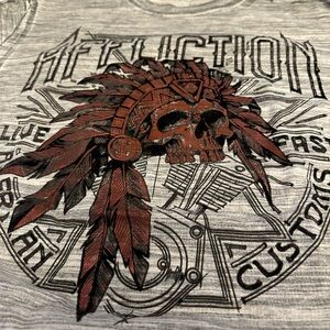 Mens Affliction  Native American head tee.